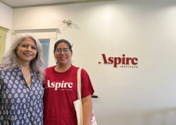 Meena and Hillary at Aspire institute's office